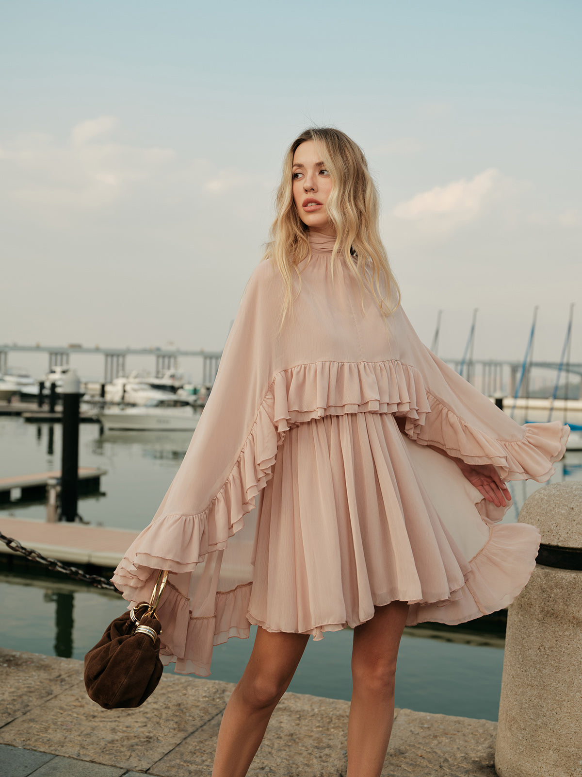 Fabiana - Abito Donna Elegante Volant Raffinato