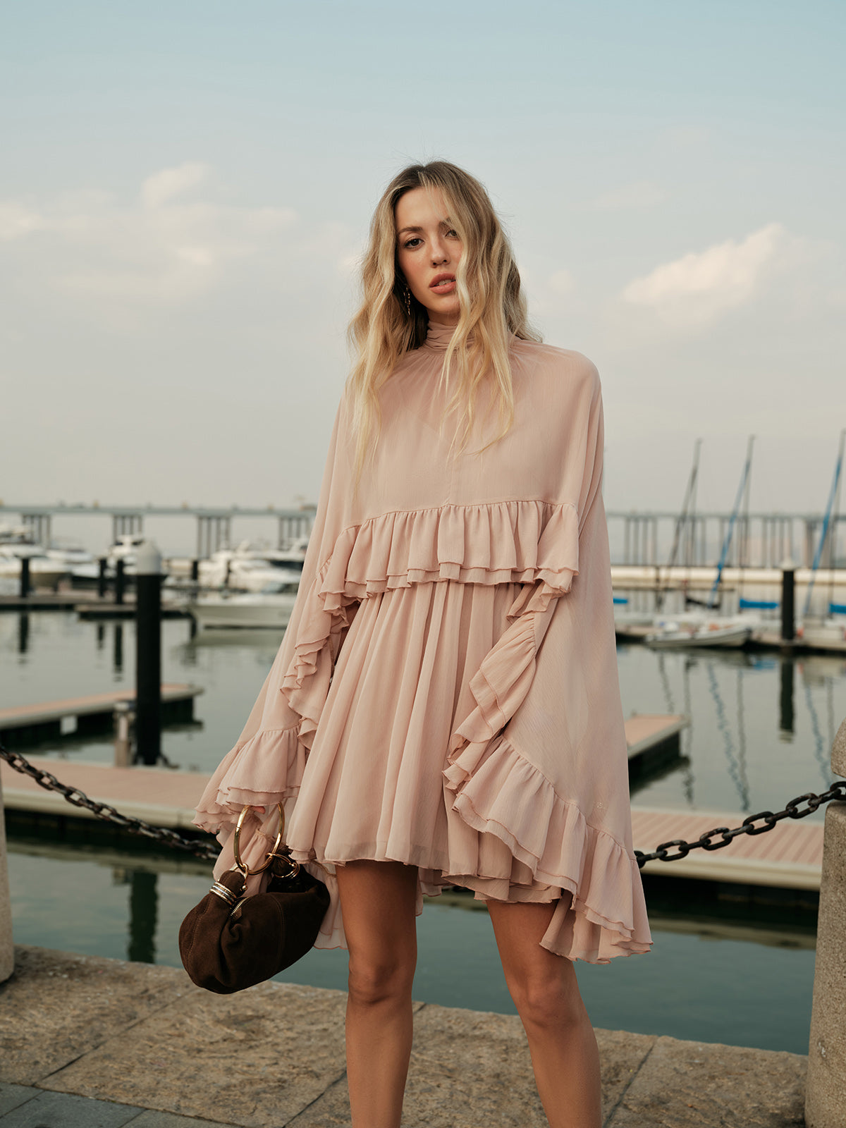Fabiana - Abito Donna Elegante Volant Raffinato