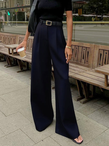 Gemma - Pantaloni Donna Gamba Larga Eleganti