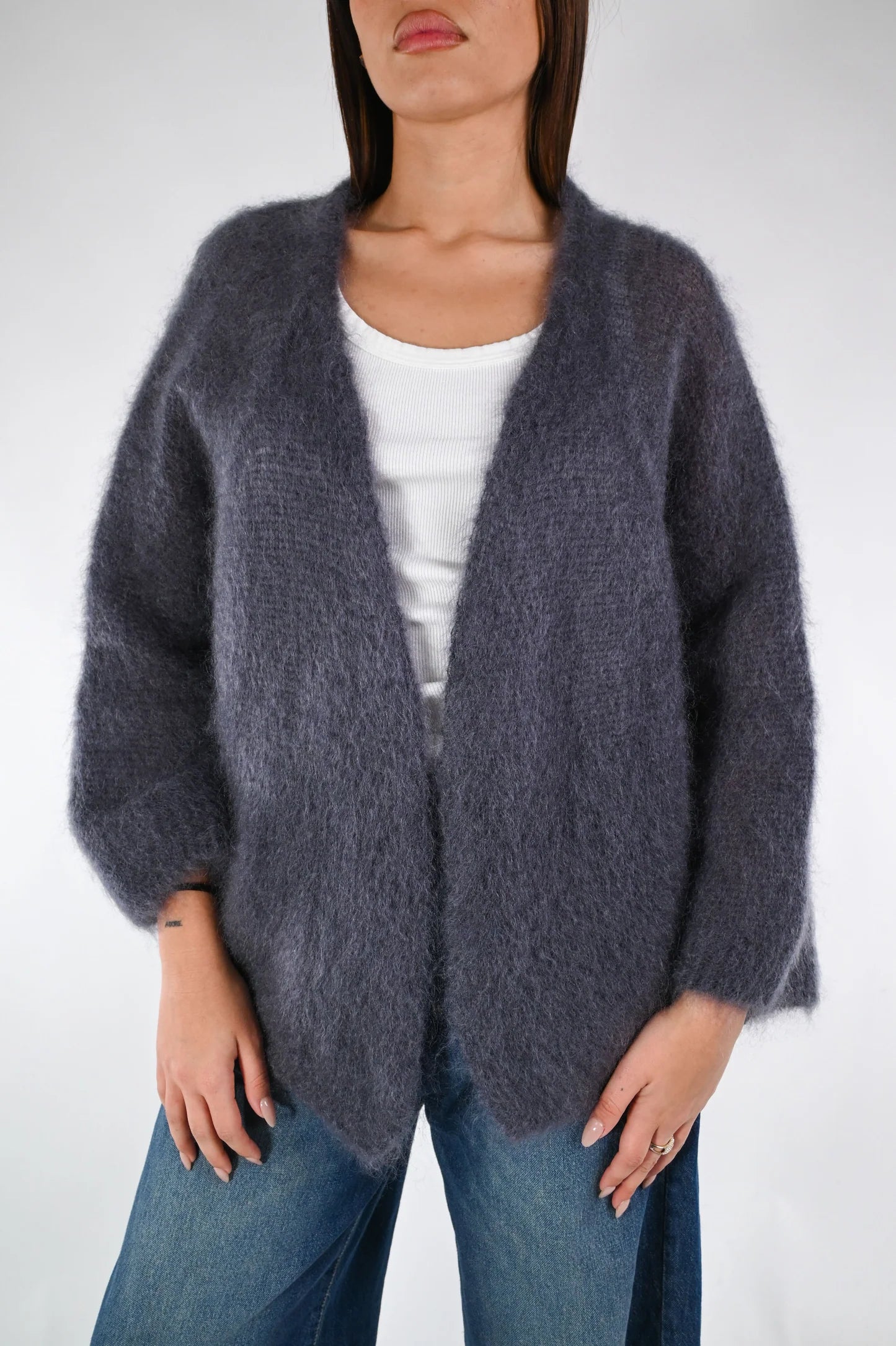 Prisca - Cardigan Over Kid Mohair Donna Morbido