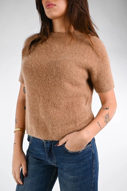 Paolita - Maglia Baby Alpaca Manica Corta Elegante