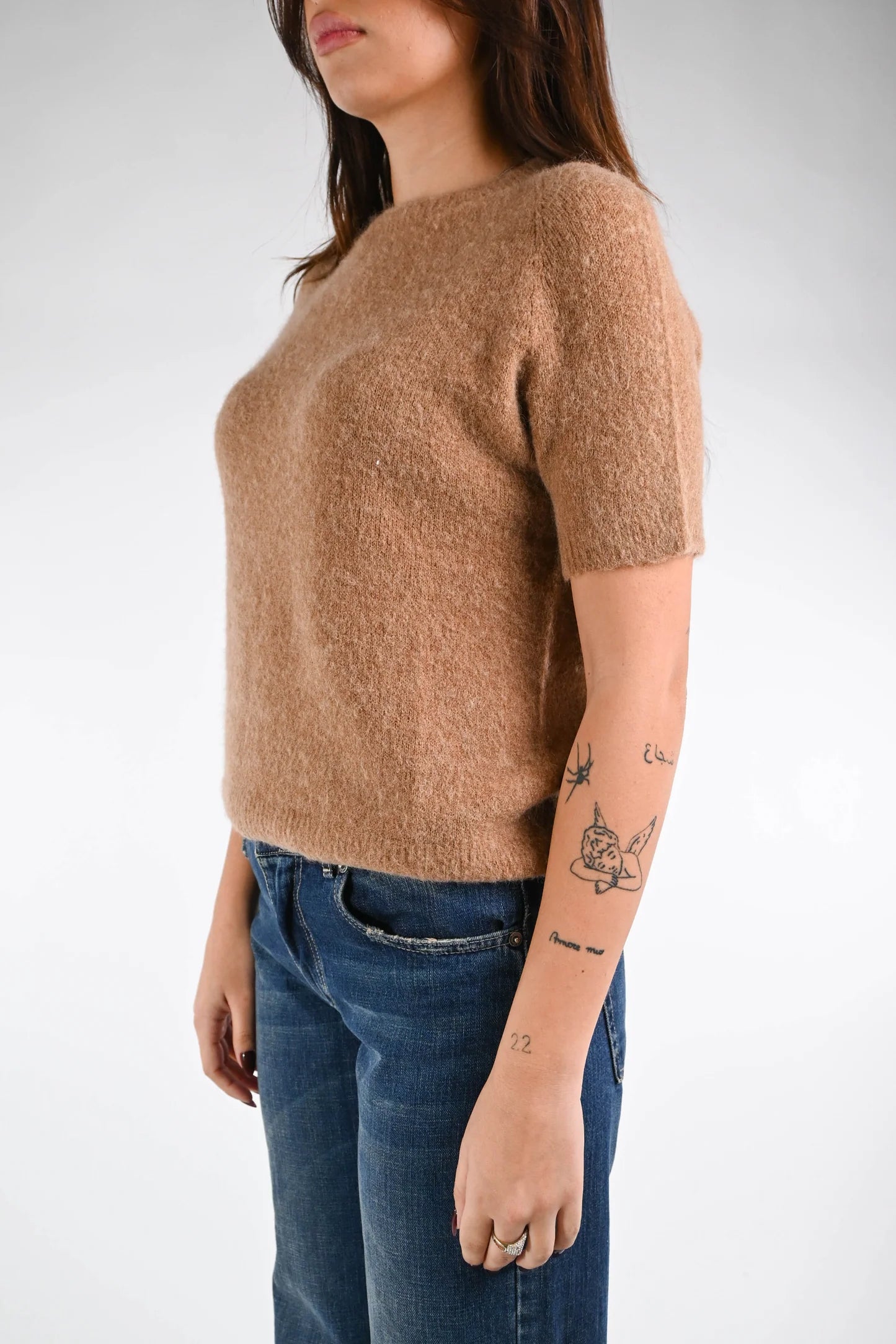 Paolita - Maglia Baby Alpaca Manica Corta Elegante