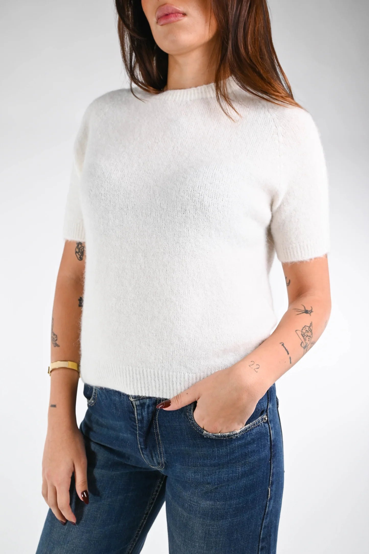 Paolita - Maglia Baby Alpaca Manica Corta Elegante