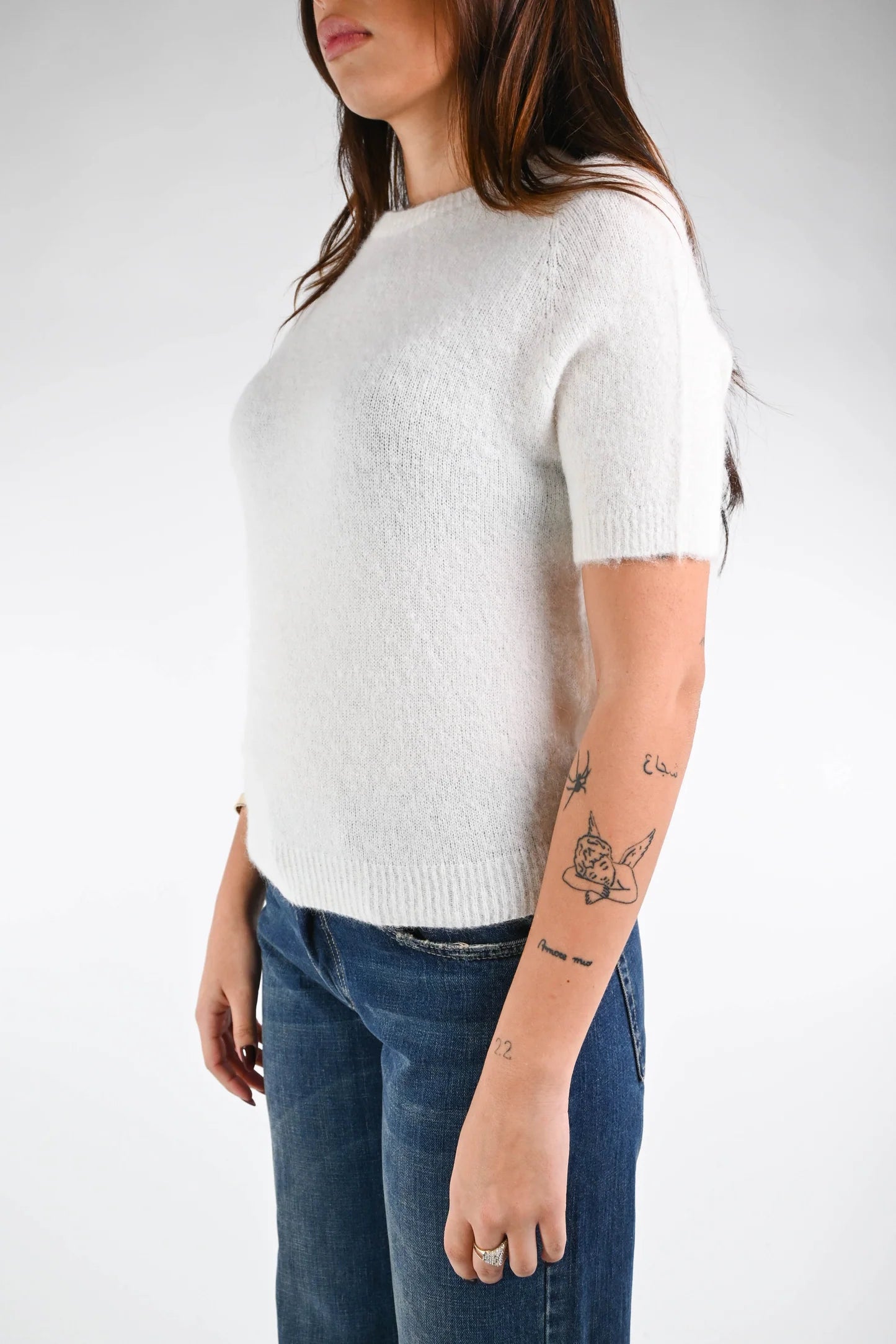 Paolita - Maglia Baby Alpaca Manica Corta Elegante