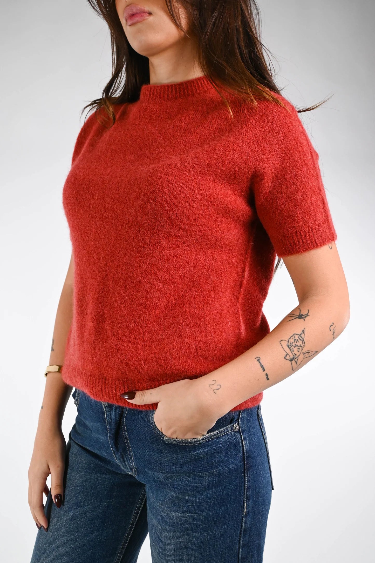 Paolita - Maglia Baby Alpaca Manica Corta Elegante