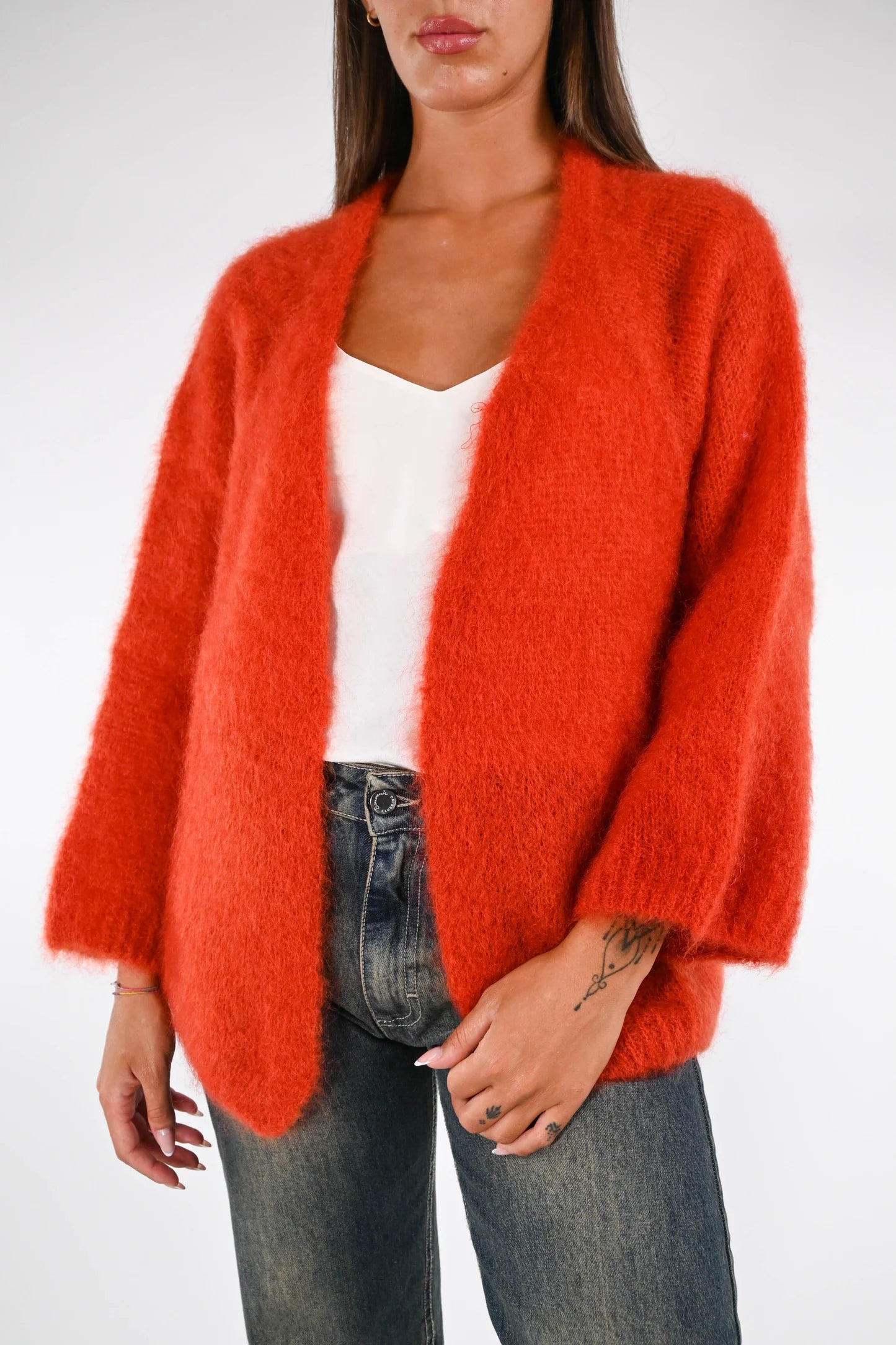 Prisca - Cardigan Over Kid Mohair Donna Morbido