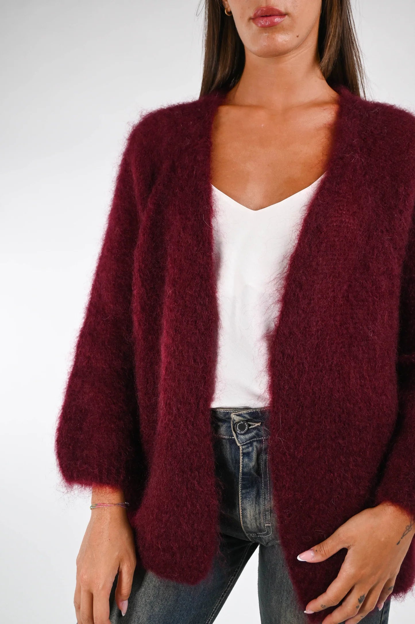 Prisca - Cardigan Over Kid Mohair Donna Morbido