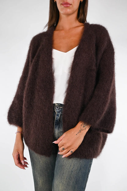 Prisca - Cardigan Over Kid Mohair Donna Morbido