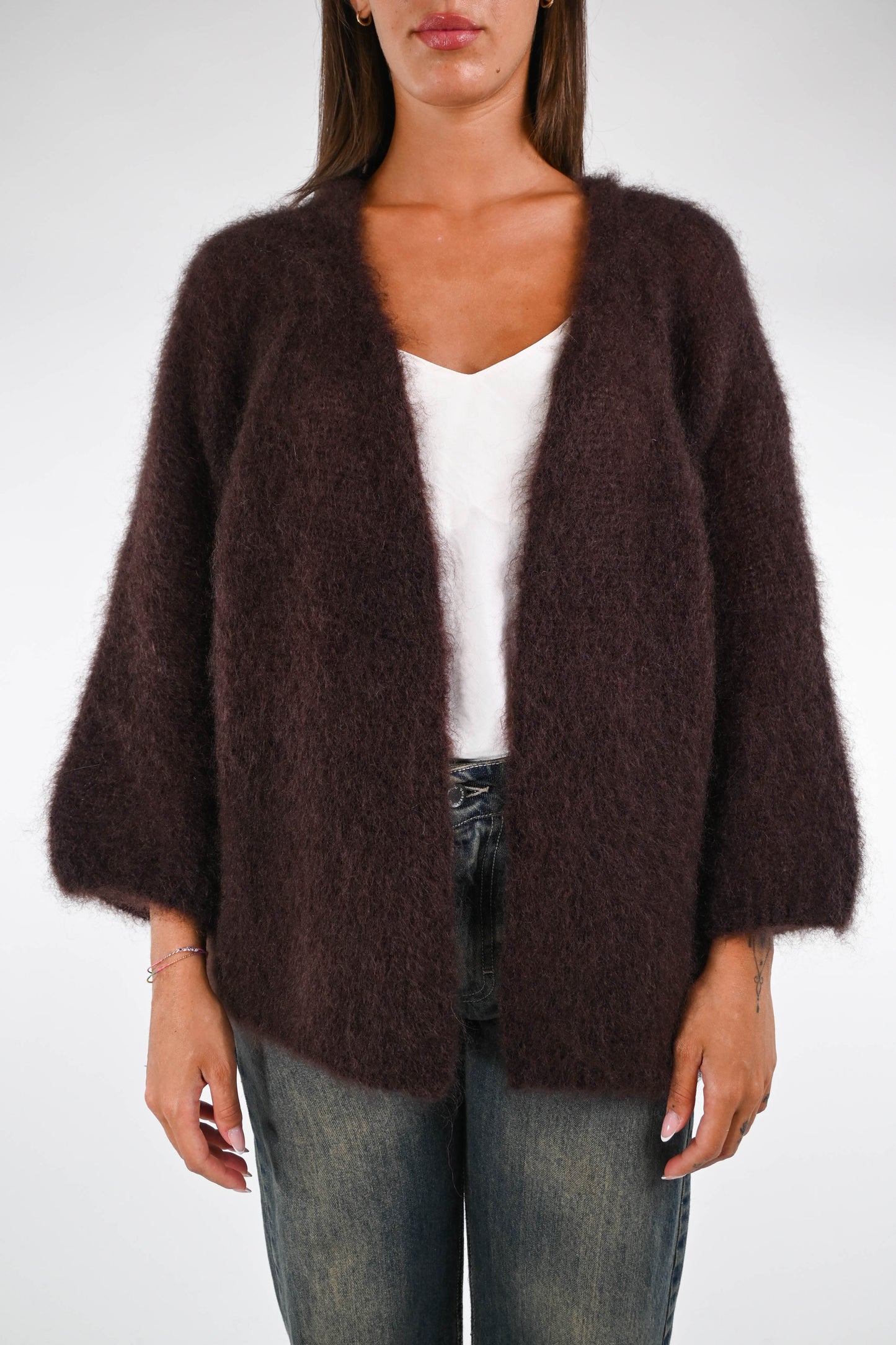 Prisca - Cardigan Over Kid Mohair Donna Morbido