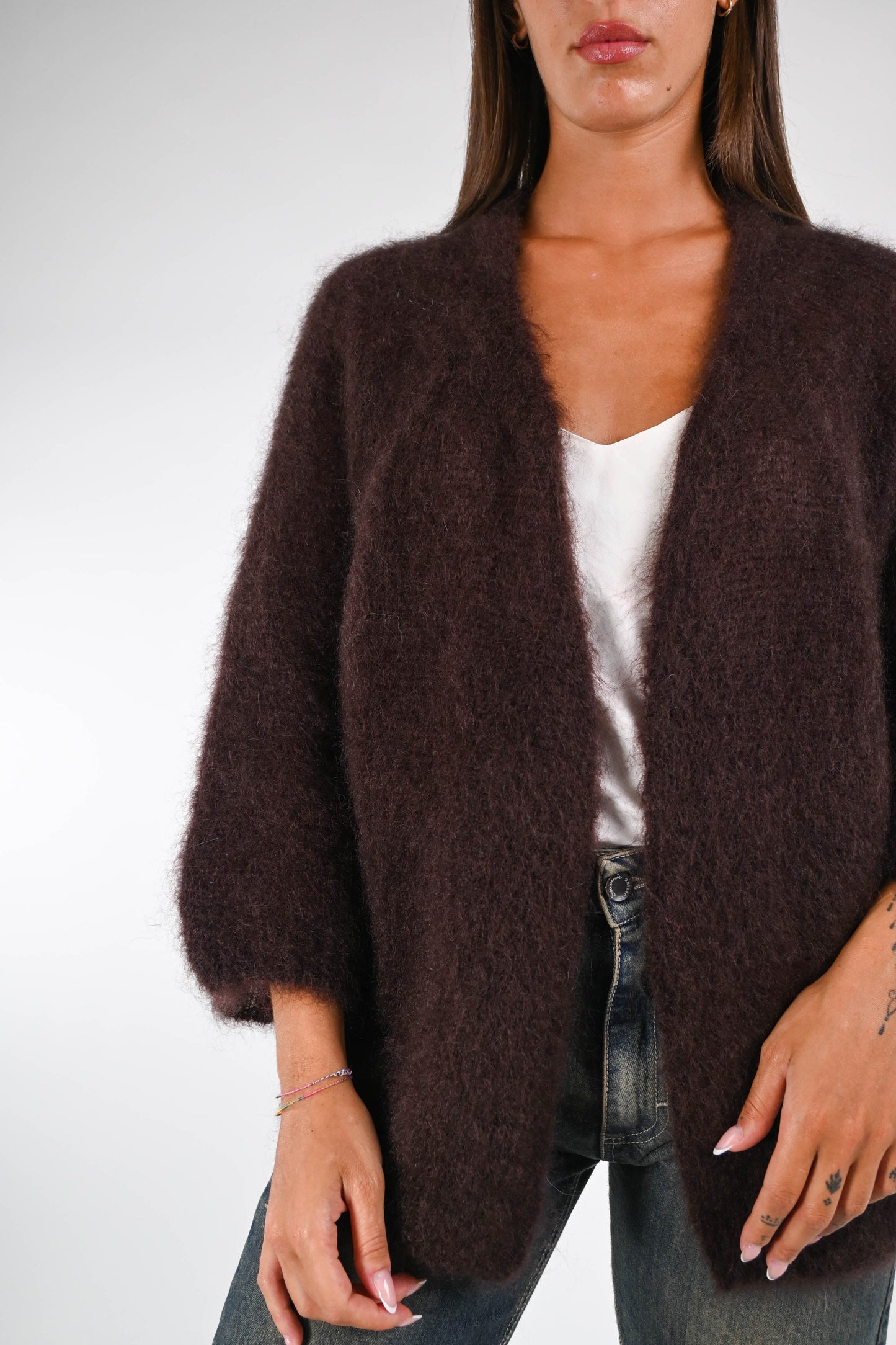 Prisca - Cardigan Over Kid Mohair Donna Morbido