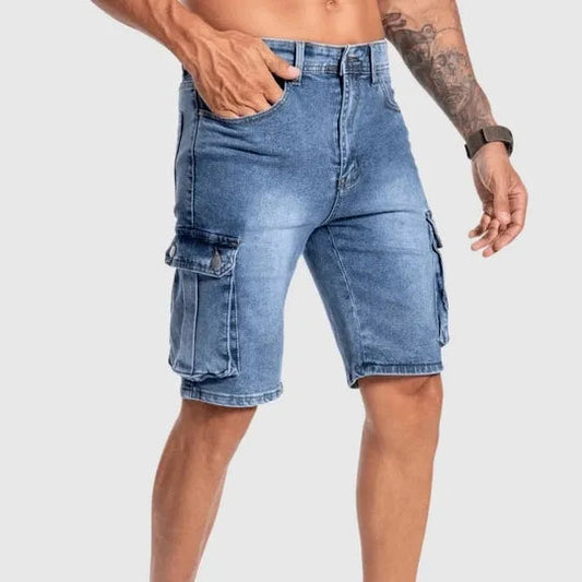 Hildebrand - Pantaloncini Cargo Denim Uomo Estate Casual