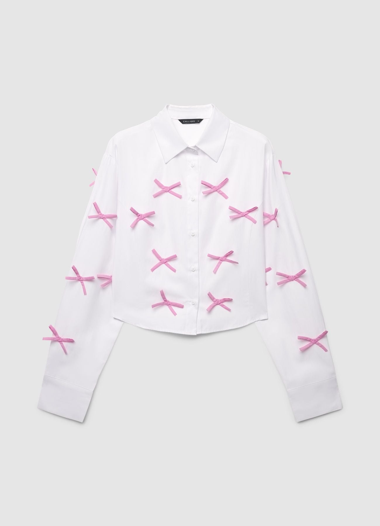 Barbara - Camicia crop bianca con fiocco donna Bianco