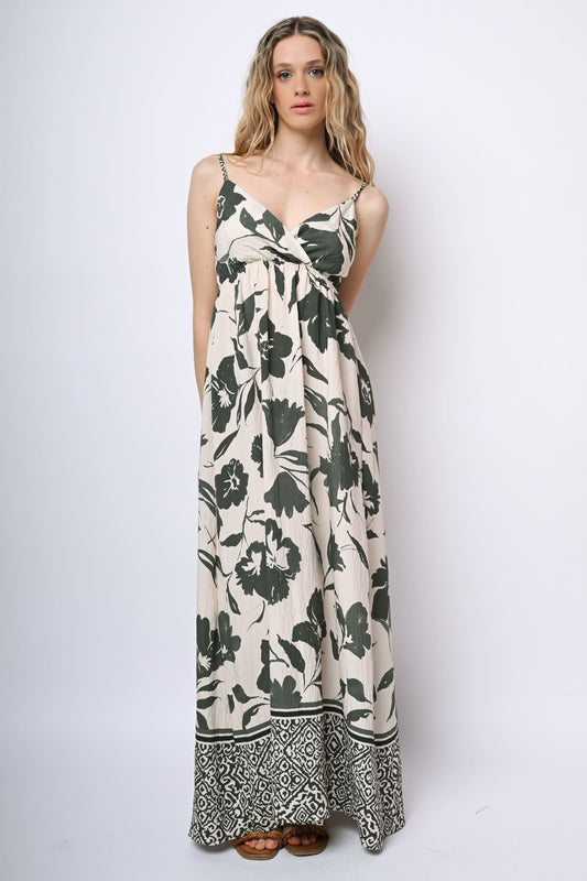 Barbara – Abito Lungo da Donna con Macro Stampa Floreale Chic e Moderno 1