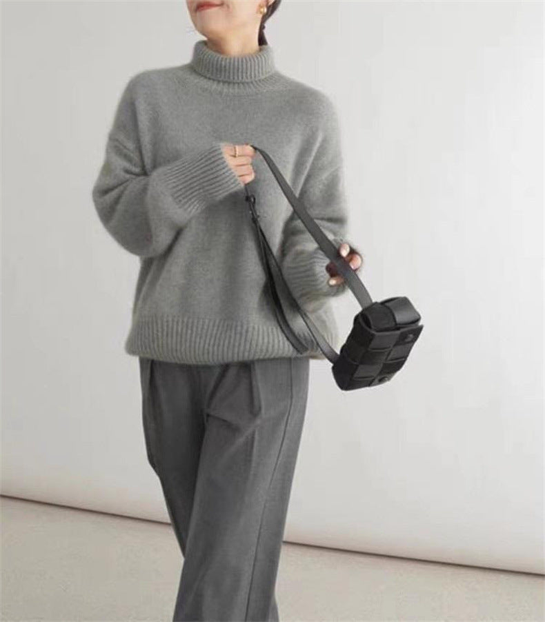 Basilea - Elegante Pullover a Dolcevita Invernale per Donna Grigio