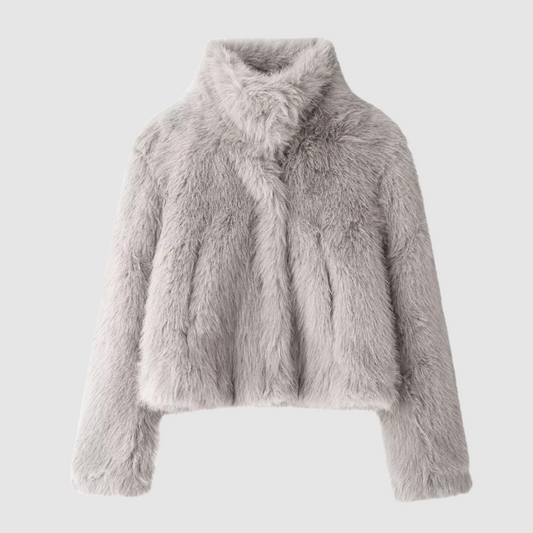 Basilia - Giacca in pelliccia sintetica da donna Grigio