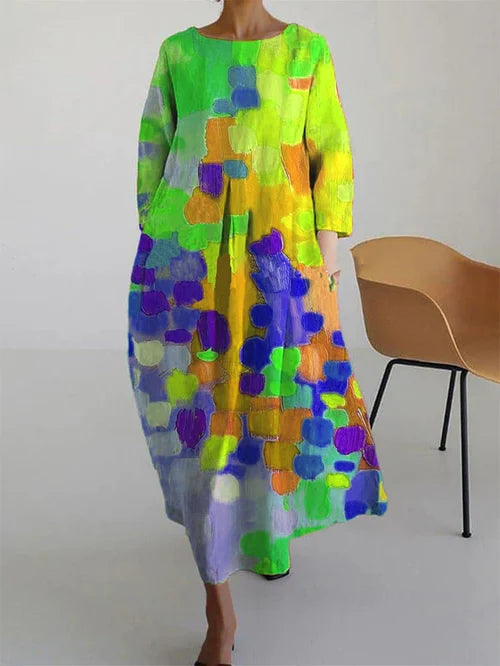 Beatrice - Abito floreale in cotone Giallo