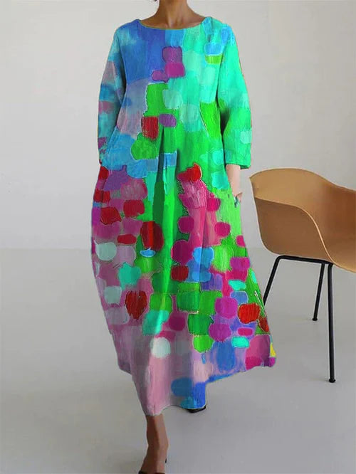 Beatrice - Abito floreale in cotone Verde