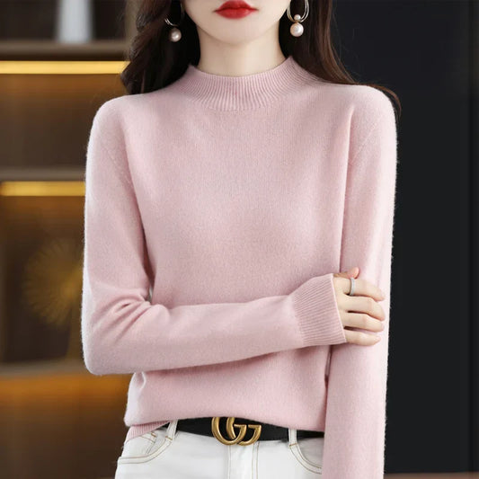 Belinda – Maglione Donna in Lana e Cashmere Elegante Rosa chiaro