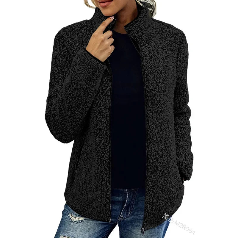 Bellina – Giacca Donna Invernale Calda in Pile Nero