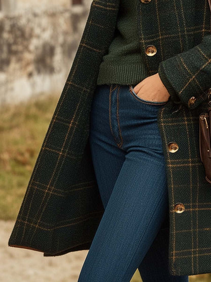  Benedetta - Manteau Donna Lana Elegante e Caldo Vert fonce