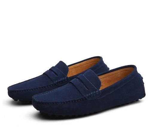 Berenice - Mocassini in camoscio italiano Blu scuro