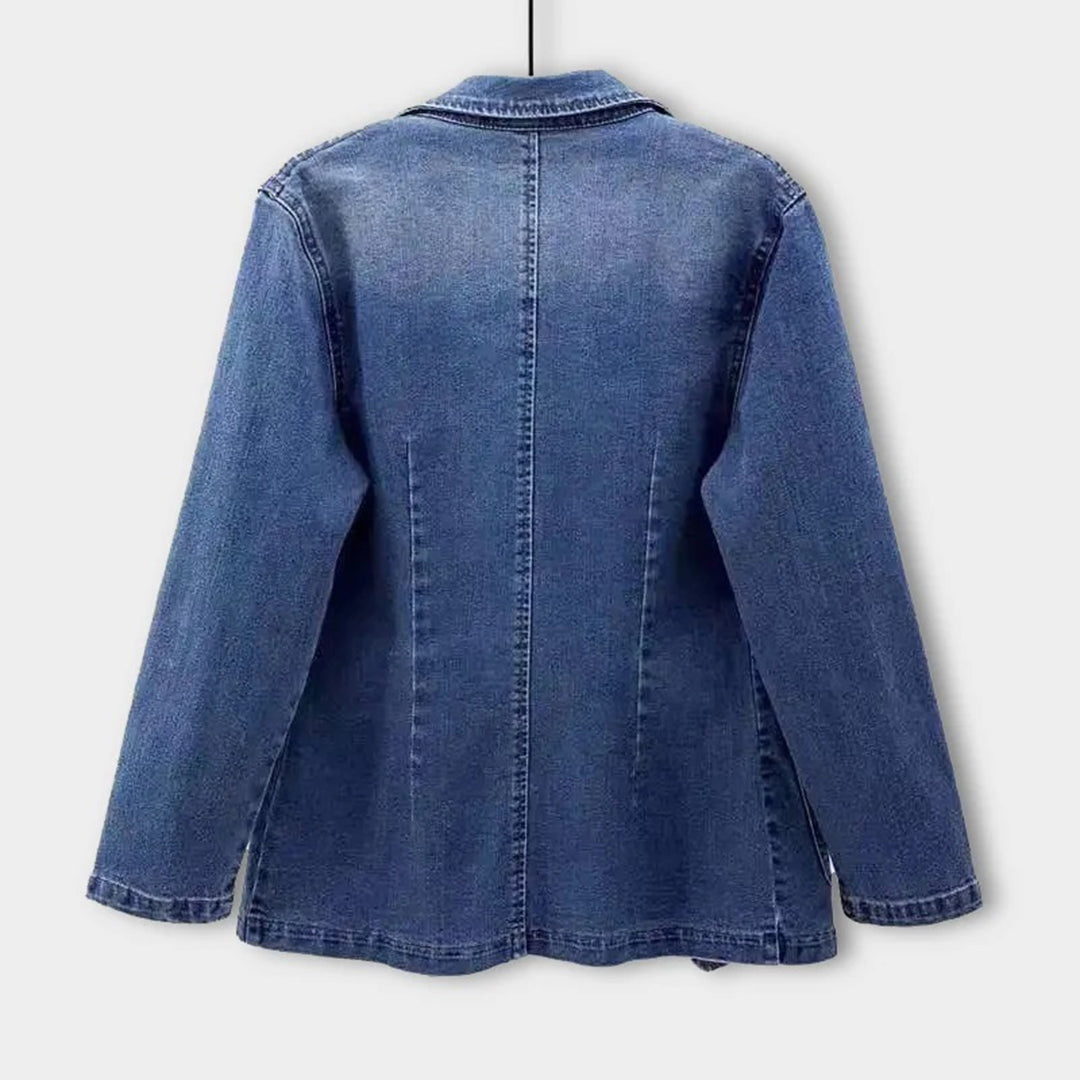 Bianca – Blazer Donna Autunnale in Denim Sartoriale Blu