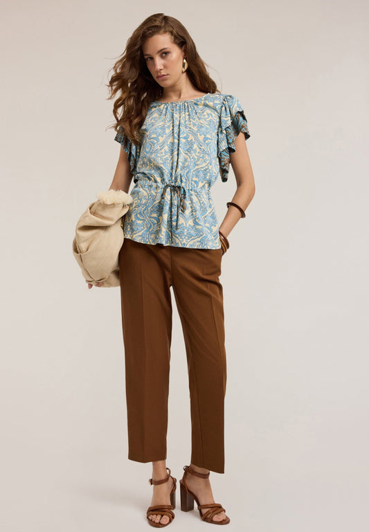 Bianca – Blusa Azzurra Leggera Stile Classico