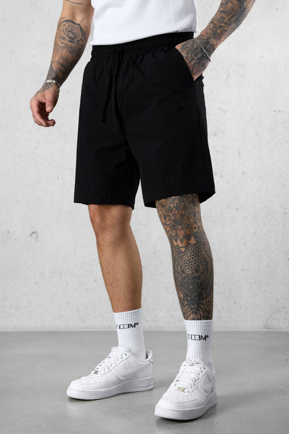 Remigio - Shorts Basic Nylon Uomo Neri Moderni Versatili