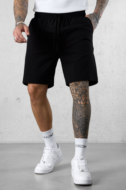 Remigio - Shorts Basic Nylon Uomo Neri Moderni Versatili