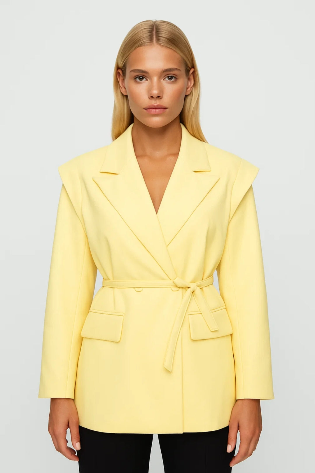 Erika - Blazer con Spalle Strutturate e Cintura Moda