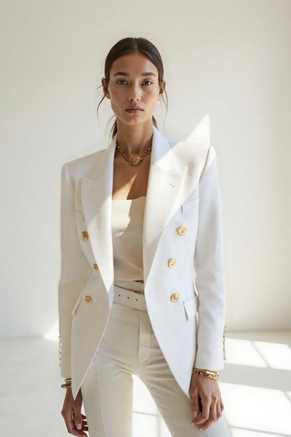 Elettra - Blazer Doppiopetto con Bottoni Dorati Elegante
