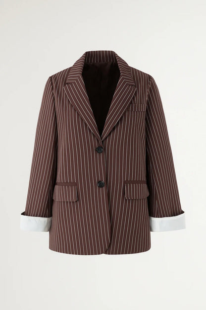 Emma - Blazer Sartoriale a Righe con Due Bottoni