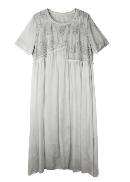 Solidea - Vestito boho estivo lungo in chiffon donna