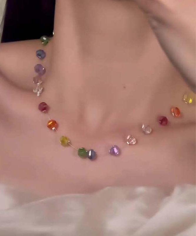 Maristella - Collana Perline Arcobaleno Boho Graduate Donna