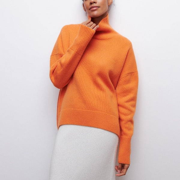 Brunora - Maglione dolcevita lavorato a maglia Arancione