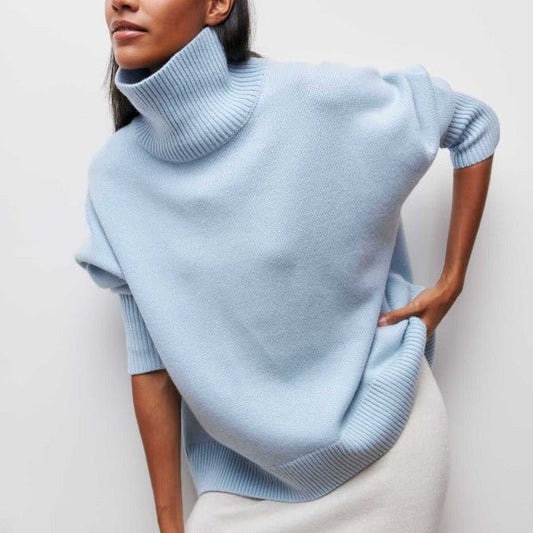 Brunora - Maglione dolcevita lavorato a maglia Blu