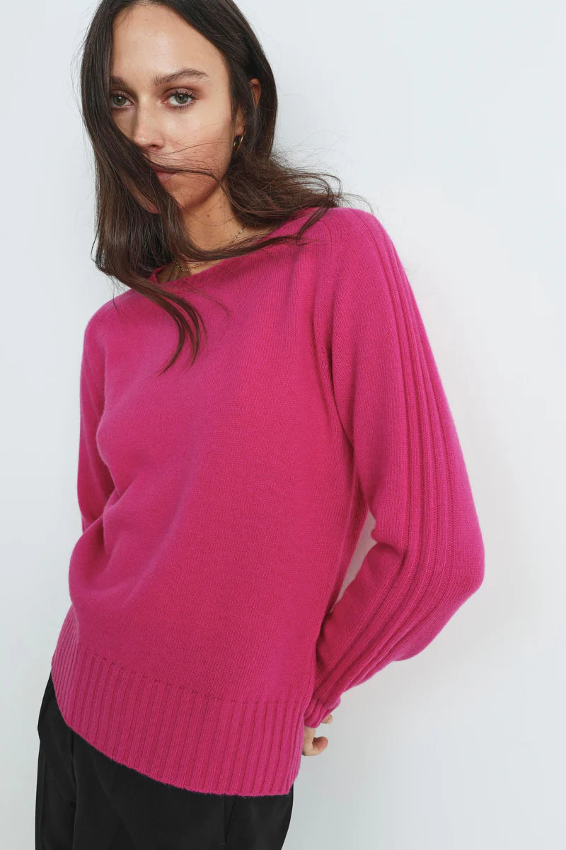 Norina - Maglia in lana e cashmere con scollo a barca