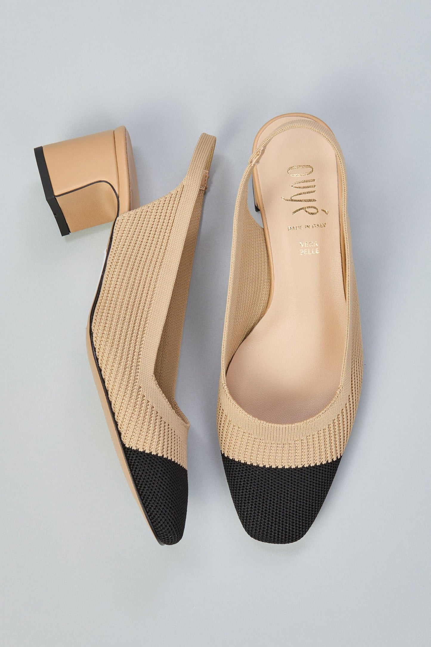 Imelda - Slingback Punta Tonda Bicolore Donna Elegante