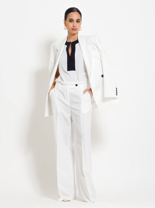 Janine - Pantaloni palazzo da donna con pinces eleganti