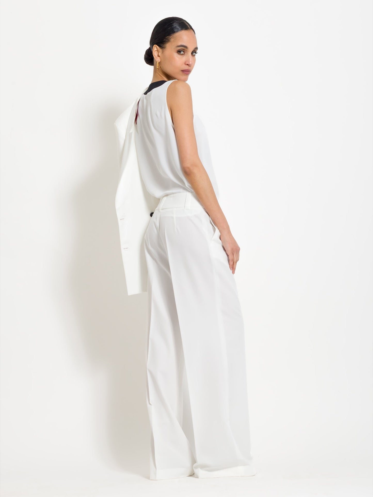 Janine - Pantaloni palazzo da donna con pinces eleganti