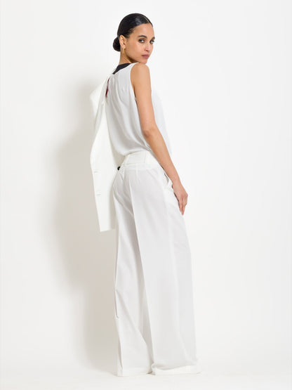 Janine - Pantaloni palazzo da donna con pinces eleganti