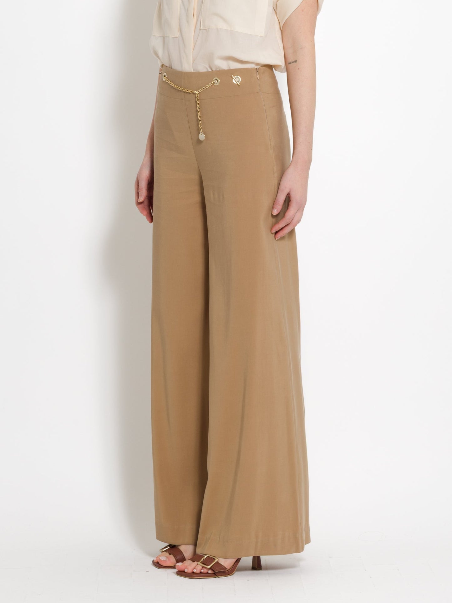 Joana - Pantaloni da donna con cintura a catena