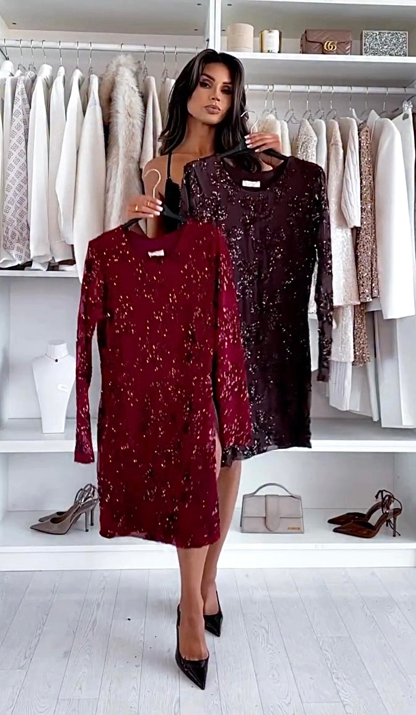 Harriet - Abito Corto Elegante Paillettes Donna Cerimonia