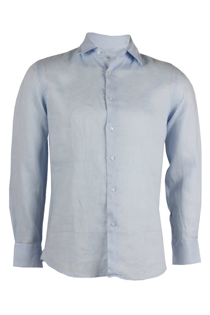 Romericus - Camicia Uomo Manica Lunga Collo Classico Naturale