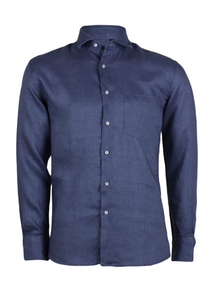 Romericus - Camicia Uomo Manica Lunga Collo Classico Naturale