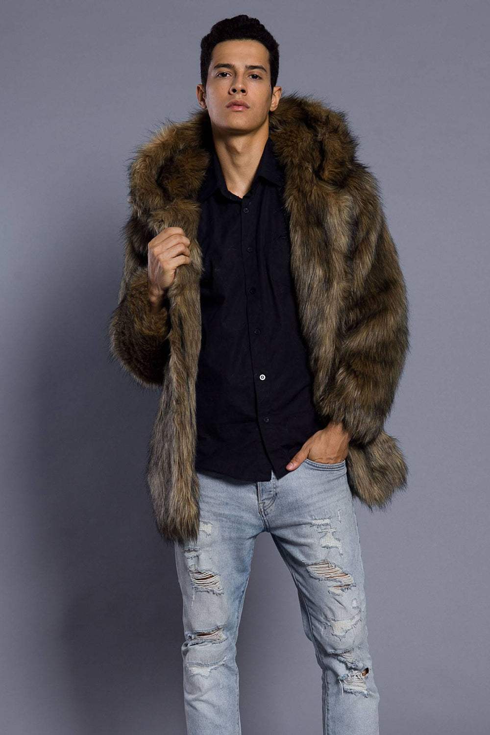 Danilo – Cappotto Lungo Da Uomo Con Collo Ampio