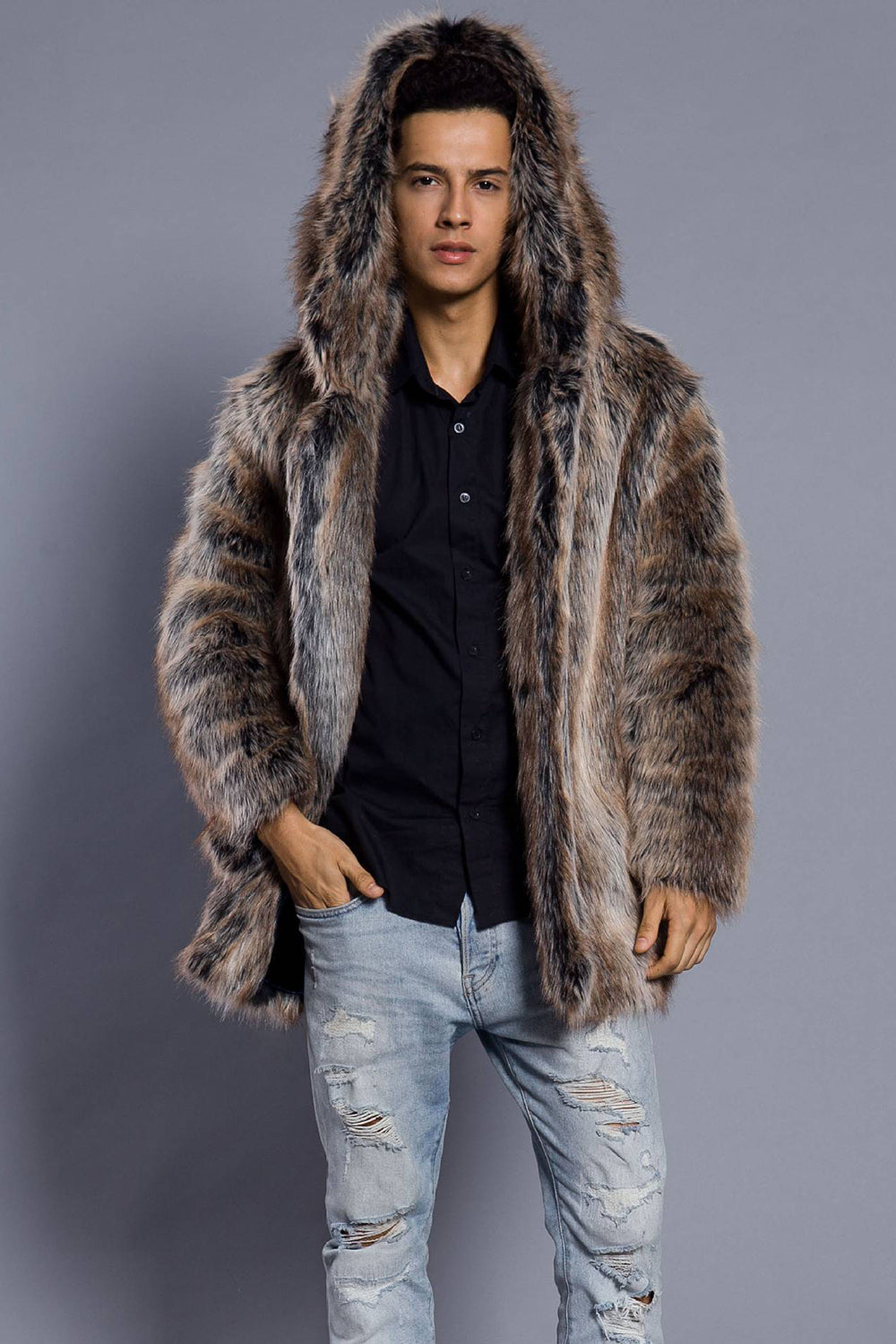 Danilo – Cappotto Lungo Da Uomo Con Collo Ampio