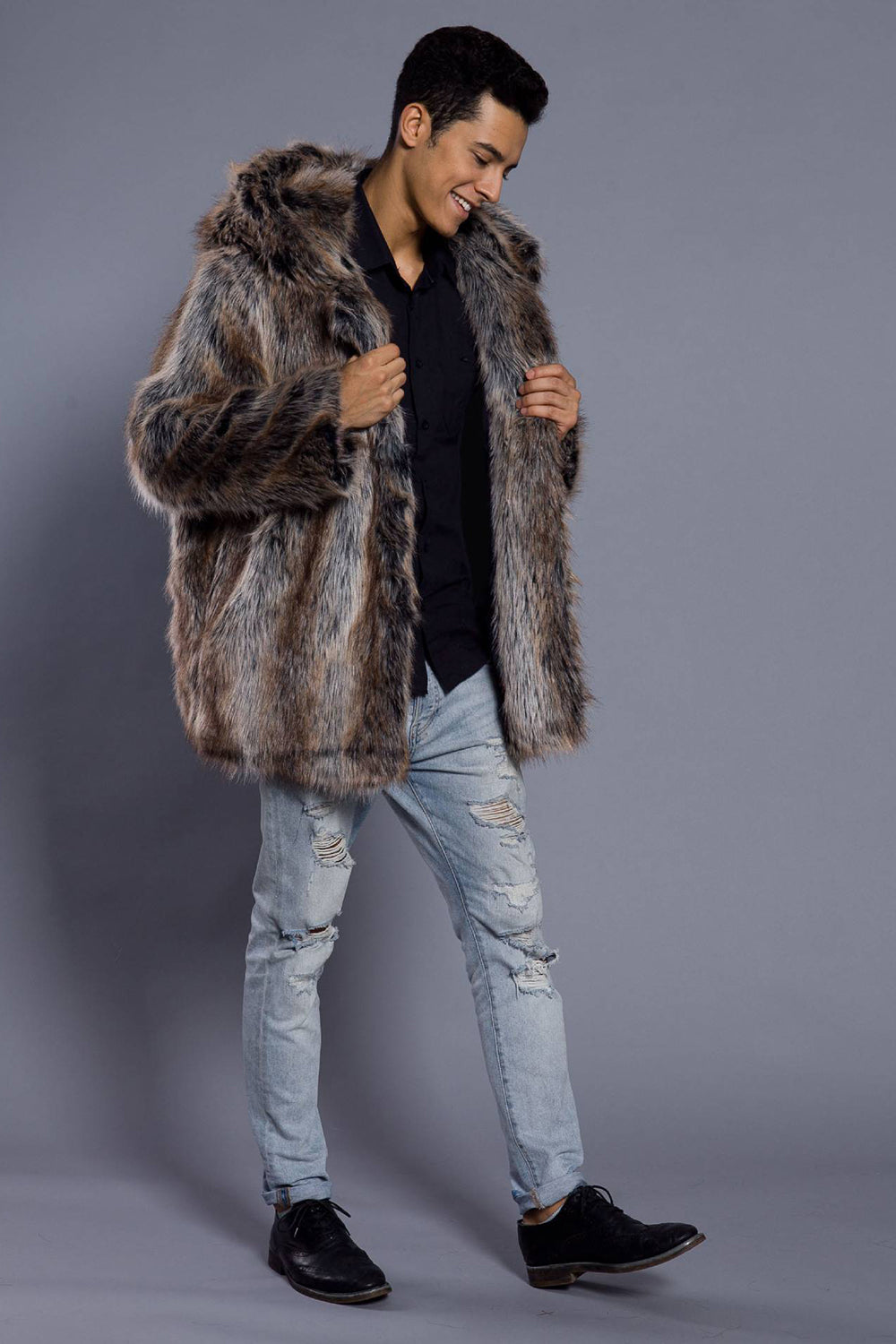Danilo – Cappotto Lungo Da Uomo Con Collo Ampio