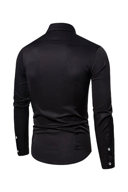 Hubert – Camicia Da Uomo A Maniche Lunghe Con Collo A Revers