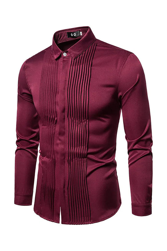 Hubert – Camicia Da Uomo A Maniche Lunghe Con Collo A Revers